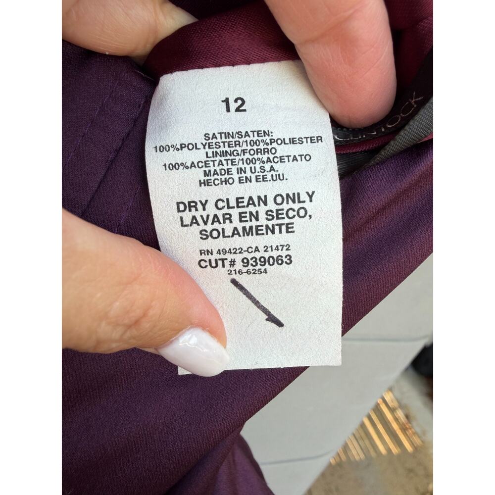 VTG Jessica McClintock Burgundy Satin Basque Waist Sz 12 Gothic Vamp Whimsigoth - Picture 11 of 12